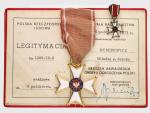 Řád Polonia Restituta 1944, 5. třída + etue + miniatura a udělovací průkaz
