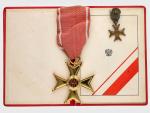Řád Polonia Restituta 1944, 5. třída + etue + miniatura a udělovací průkaz