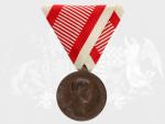 Bronzová medaile za statečnost, původní vojenská stuha, vydání 1917 - 1918
