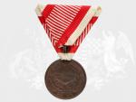Bronzová medaile za statečnost, původní vojenská stuha, vydání 1917 - 1918