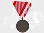 Bronzová medaile za statečnost, náhradní kov, zinek, nová vojenská stuha, vydání 1914 - 1917