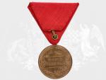 Vojenská jubilejní pam. medaile z r.1898, bronz, původní stuha, původní vzácná etue