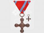 Lateránský Kříž, bronzový, původní stuha, k tomu miniatura