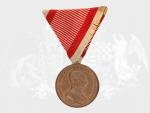 Bronzová medaile za statečnost, 8. vydání 1914-1917 F.J.I., původní vojenská stuha