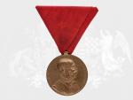 Vojenská jubilejní pam. medaile z r.1898, zlacený bronz, původní stuha