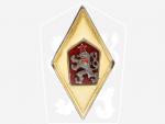 Odznak Vojenské akademie od r. 1960, punc Ag., varianta, šroub a matice v horní části, výroba Zukov Praha