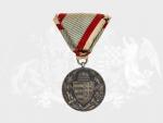 Pamětní medaile na I. sv. válku pro bojovníky, na hraně značka BRONZE, původní stuha