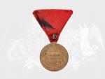 Vojenská jubilejní pam. medaile z r.1898, bronz, původní stuha