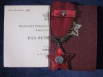 Řád Rudé hvězdy II. vydání 1955-1960 ČSR č. 037 + 2 knížky