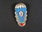 Odznak výsadkového vojska 2. třídy z obdobi 1965-1992 č.33096, druhý typ
