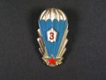 Odznak výsadkového vojska 3. třídy z obdobi 1965-1992 č.22268, druhý typ