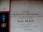 Řád práce II. vydání po roce 1960 ČSSR č. 8426, dekret + etue