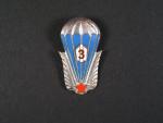 Odznak výsadkového vojska 3.třídy období let 1962-65 č.12767