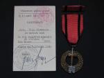 Pamětní medaile čs. armády v zahraničí + legitimace
