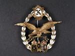 Letecký odznak 1917, poškozený smalt, nová spona