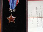 Řád rudé hvězdy práce ČSR č. 0330 + udělovací knížka