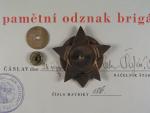 Partyzánský paradesantní odznak brigády Jana Koziny, číslovaný 186 + dekret na stejné číslo