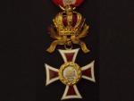 Řád Leopoldův, 3.st s válečnou dekorací, značený pozlacený bronz, nepůvodní stuha, perfektní stav