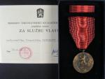 Medaile Za službu vlasti - ČSSR + etue a průkaz