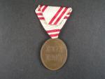 Bronzová čestná medaile za zásluhy o červený kříž, původní stuha