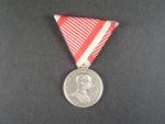 Medaile za statečnost II. třídy, Ag, původní vojenská stuha, vydání 1914 - 1917
