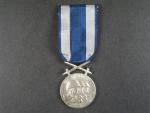 Československá vojenská medaile Za zásluhy, stříbrná, + dekret