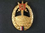 Pamětní odznak bojovníků o rozhlas , pozlacená verze