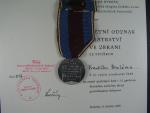 Pamětní odtnak bratrství ve zbrani se stužkou + dekret