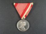 Medaile za statečnost II. třídy, Ag, původní vojenská stuha, vydání 1914 - 1917
