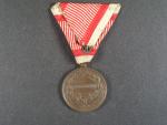 Bronzová medaile za statečnost, původní vojenská stuha, vydání 1917 - 1918
