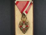 Řád Františka Josefa I. rytíř, zlacený bronz, výrobce MAYERS & SOHNE, orig. etue