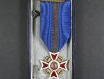 Řád Rumunské koruny, důstojník, civilní skupina. typ 1932-1947, chybí rozeta na stuze, originální etue
