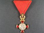 Zlatý Záslužný kříž s korunou, zlacený bronz, výrobce Vincent Mayer Wien