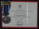 Medaile - za pracovní věrnost - ČSSR + průkaz a etue