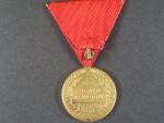 Vojenská jubilejní pam. medaile z r.1898, zlacený bronz, původní stuha