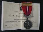 Medaile Za zásluhy o ČSLA, I.stupeň + průkaz