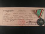Pamětní medaile na I. sv. válku pro bojovníky + legitimace