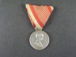 Medaile za statečnost II. třídy, Ag, původní vojenská stuha, vydání 1914 - 1917