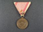 Bronzová medaile za statečnost, původní vojenská stuha, vydání 1914 - 1917