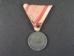 Bronzová medaile za statečnost, náhradní kov, původní vojenská stuha, vydání 1914 - 1917