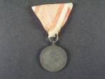 Bronzová medaile za statečnost, náhradní kov, původní vojenská stuha, vydání 1914 - 1917
