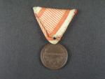 Bronzová medaile za statečnost, původní vojenská stuha, vydání 1917 - 1918