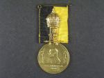 Pamětní jubilejní medaile z r. 1908, zlacený bronz 