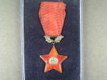 Řád Rudé hvězdy ČSR č.1276, punc Ag 900, značka výrobce ZUKOV, originální etue