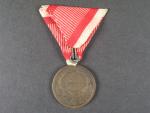 Bronzová medaile za statečnost, původní vojenská stuha, vydání 1914 - 1917