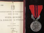 Vyznamenání - Za zásluhy o výstavbu I. vydání 1951-1960 ČSR č.0308, výroba Karnet Kyselý + udělovací průkaz a etue