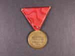 Vojenská jubilejní pam. medaile z r.1898, bronz, původní stuha