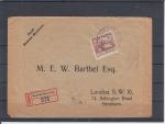 2ks R- dopisů z toho 1x do Londýna vyfrankovaný známkou č. 20 a 1x z Roudnice do Prahy vyfrankovaný dvěma známkami č. 13B a 1x známkou 9A.