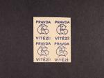 Brno - ZT přetisku ve čtyřbloku v modré barvě na kousku papíru