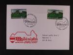 obálka s přítiskem Milénium frank. zn. AT 1 5,40 Kč + zn. AT 1 bez hodnoty s příl. raz. VSTUP DO TŘETÍHO TISÍCILETÍ BRNO 1 1.1.2001